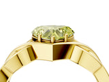 Yellow gold Fancy Yellow Heart Cut Solitaire Intertwined Band Prong Setting Ring_4