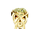 Yellow gold Fancy Yellow Heart Cut Solitaire Intertwined Band Prong Setting Ring_5