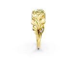 Yellow gold Fancy Yellow Heart Cut Solitaire Leaf-Inspired Engagement Ring with Prong Setting_14