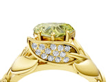 Yellow gold Fancy Yellow Heart Cut Solitaire Leaf-Inspired Engagement Ring with Prong Setting_16