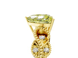 Yellow gold Fancy Yellow Heart Cut Solitaire Milgrain Leaf Band with Prong Setting_5