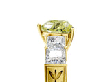 Yellow gold Fancy Yellow Heart Cut Solitaire Princess Side Stone Engraved Band Prong Setting Ring_5