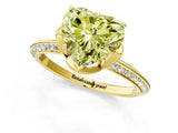 Yellow gold Fancy Yellow Heart Cut Solitaire Split Shank Pave Diamond Engagement Ring with Four-Prong Setting_1