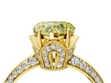 Yellow gold Fancy Yellow Heart Cut Solitaire Split Shank Pave Diamond Engagement Ring with Four-Prong Setting_4