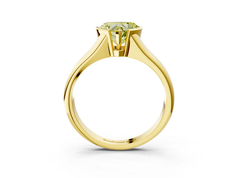 Yellow gold Fancy Yellow Heart Cut Solitaire Tension Set Diamond Ring with Split Shank Band_3