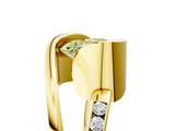 Yellow gold Fancy Yellow Heart Cut Solitaire Tension-Set Diamond Split Shank Ring_5