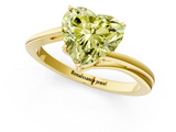 Yellow gold Fancy Yellow Heart  Cut Solitaire Twist Band Ring with Four-Prong Setting_39