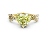 Yellow gold Fancy Yellow Heart Cut Solitaire Twist Pave Diamond Engagement Ring with Prong Setting_24