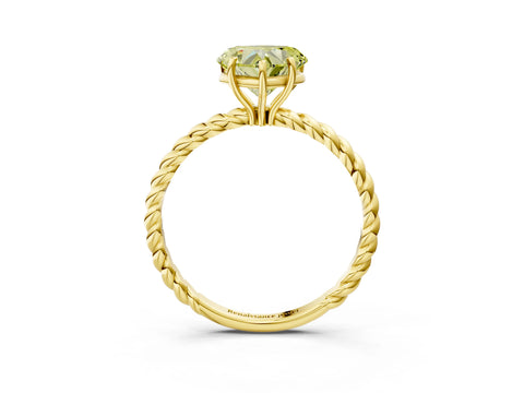 Yellow gold Fancy Yellow Heart Cut Solitaire Twisted Band 4-Prong Ring_3