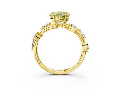 Yellow gold Fancy Yellow Heart Cut Solitaire Twisted Band Marquise Accent Prong Setting Ring_3