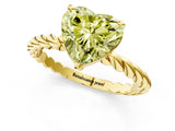 Yellow gold Fancy Yellow Heart  Cut Solitaire Twisted Band with Four-Prong Setting_72
