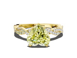 Yellow gold Fancy Yellow Heart Cut Solitaire Twisted Pave Band with Four-Prong Setting_3