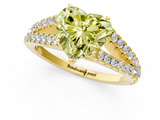 Yellow gold Fancy Yellow Heart  Cut Split Shank Pave Diamond Engagement Ring with Four-Prong Setting_25