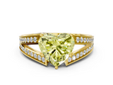 Yellow gold Fancy Yellow Heart  Cut Split Shank Pave Diamond Ring with Four-Prong Setting_26