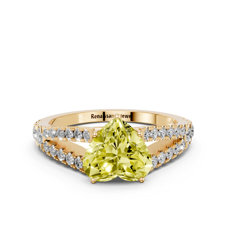 Yellow gold Fancy Yellow Heart  Cut Split Shank Pave Engagement Ring with Four-Prong Setting_13