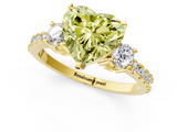 Yellow gold Fancy Yellow Heart  Cut Three-Stone Diamond Pavé Band with Prong Setting_19