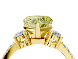 Yellow gold Fancy Yellow Heart  Cut Three-Stone Diamond Pavé Band with Prong Setting_22