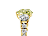 Yellow gold Fancy Yellow Heart  Cut Three-Stone Diamond Pave Band with Prong Setting_41