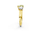 Yellow gold Fancy Yellow Heart Cut Three-Stone Diamond Ring with Prong Setting on a Classic Band_15