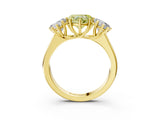 Yellow gold Fancy Yellow Heart Cut Three-Stone Diamond Ring with Prong Setting on a Classic Band_16
