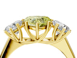 Yellow gold Fancy Yellow Heart Cut Three-Stone Diamond Ring with Prong Setting on a Classic Band_17