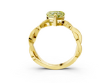 Yellow gold Fancy Yellow Heart  Cut Twisted Pavé Band Solitaire Ring with Four-Prong Setting_58