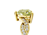 Yellow gold Fancy Yellow Heart  Cut Twisted Pavé Band Solitaire Ring with Four-Prong Setting_60