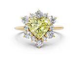 Yellow gold Fancy Yellow Heart  Diamond Cluster Halo Ring with Solitaire Band and Four-Prong Setting_20