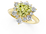 Yellow gold Fancy Yellow Heart  Diamond Cluster Halo Ring with Solitaire Band and Four-Prong Setting_21