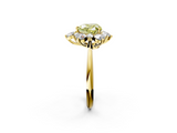 Yellow gold Fancy Yellow Heart  Diamond Cluster Halo Ring with Solitaire Band and Four-Prong Setting_22