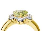Yellow gold Fancy Yellow Heart  Diamond Cluster Halo Ring with Solitaire Band and Four-Prong Setting_24