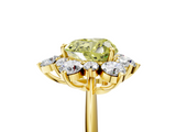 Yellow gold Fancy Yellow Heart  Diamond Cluster Halo Ring with Solitaire Band and Four-Prong Setting_25