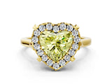 Yellow gold Fancy Yellow Heart  Diamond Cluster Halo Solitaire with Four-Prong Setting_77