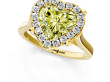 Yellow gold Fancy Yellow Heart  Diamond Cluster Halo Solitaire with Four-Prong Setting_78