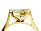 Yellow gold Fancy Yellow Heart  Diamond Cluster Halo Solitaire with Four-Prong Setting_81