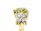 Yellow gold Fancy Yellow Heart  Diamond Floral Cluster Ring with Solitaire Band and Prong Setting_31