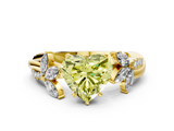 Yellow gold Fancy Yellow Heart  Diamond Floral Vine Solitaire Engagement Ring_3