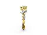 Yellow gold Fancy Yellow Heart  Diamond Floral Vine Solitaire Engagement Ring_5