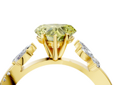 Yellow gold Fancy Yellow Heart  Diamond Floral Vine Solitaire Engagement Ring_7