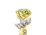Yellow gold Fancy Yellow Heart  Diamond Floral Vine Solitaire Engagement Ring_8