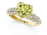 Yellow gold Fancy Yellow Heart  Diamond Pavé Band Solitaire Ring with Four-Prong Setting_50