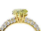 Yellow gold Fancy Yellow Heart  Diamond Pavé Band Solitaire Ring with Four-Prong Setting_53
