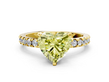 Yellow gold Fancy Yellow Heart  Diamond Pavé Band Solitaire with Four-Prong Setting_197