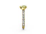 Yellow gold Fancy Yellow Heart  Diamond Pavé Band Solitaire with Four-Prong Setting_199