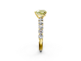 Yellow gold Fancy Yellow Heart  Diamond Pavé Band Solitaire with Four-Prong Setting_5