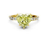 Yellow gold Fancy Yellow Heart  Diamond Pavé Band with Six-Prong Setting_50