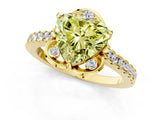 Yellow gold Fancy Yellow Heart  Diamond Pave Band with Floral Prong Setting_28