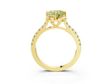 Yellow gold Fancy Yellow Heart  Diamond Pave Band with Floral Prong Setting_30