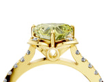Yellow gold Fancy Yellow Heart  Diamond Pave Band with Floral Prong Setting_31