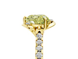 Yellow gold Fancy Yellow Heart  Diamond Pave Band with Floral Prong Setting_32